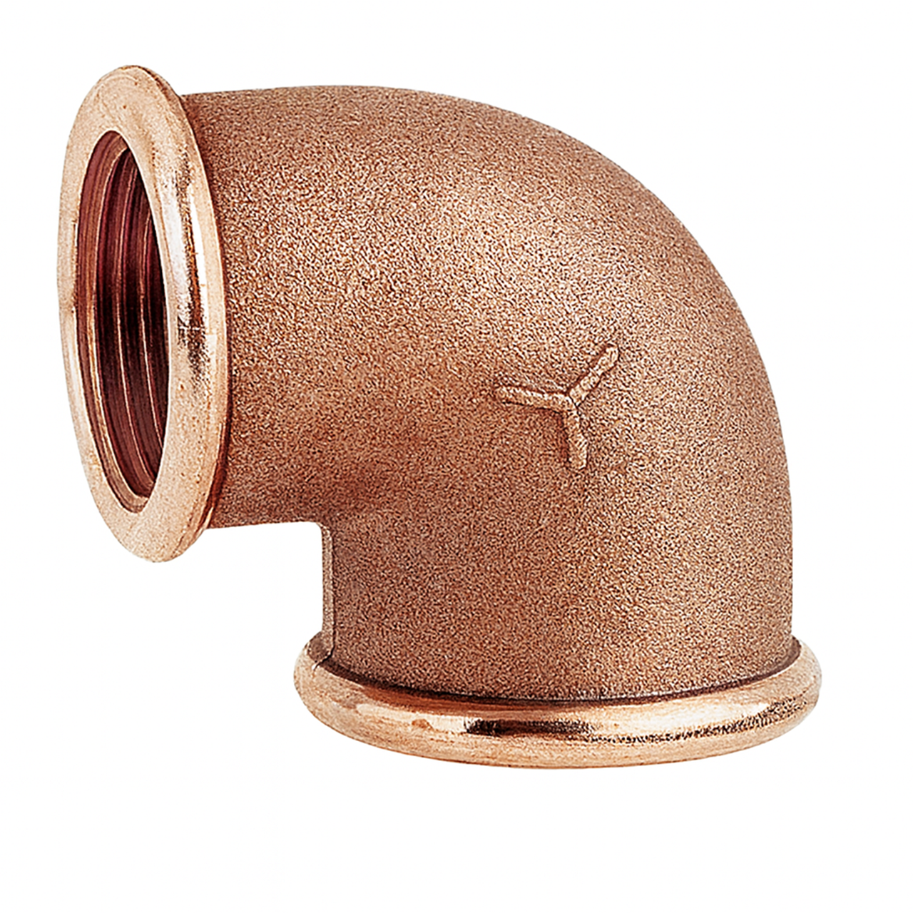 Bocht 90 gr. 2x bi.dr. brons 1/2